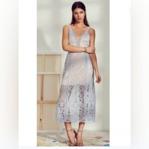 Alice McCall Wanderlust Lace Formal Party Midi Blue Dress Size US 8